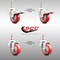 Service Caster 3 Inch 316SS Red Polyurethane 3/8 Inch Threaded Stem Caster Lock Brake, 2PK SS316TSTTL20S314-PPUB-RED-381615-2S2 - alternate 2